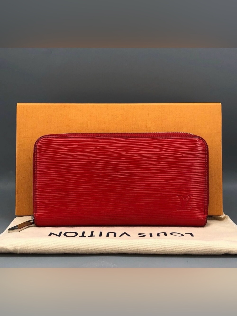 Louis Vuitton Epi Leather Zippy Wallet Red Zip Authentic
